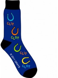 Adult Cotton Socks - Clip Clop-(blue/black)
