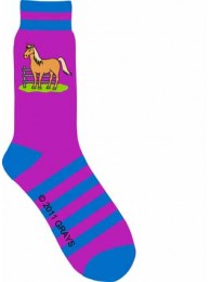 Adult Cotton Socks - Don't Fence Me In - (purple/blue)