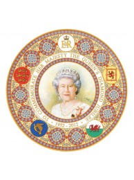 Large Bone China Plate - Queen's Diamond Jubilee 2012 - Le 2012