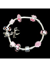 Pink Bead Rope Bracelet With Horse Charm