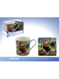 Rooster Windsor Mug And Coaster Set
