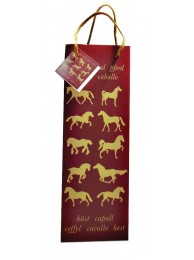 Maroon Horse Bottle Gift Bag