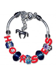 Bead Rope Bracelet With Horses Letters