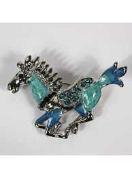 Blue Horse Brooch