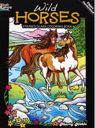 Wild Horses Stained Glass Colouring Book
