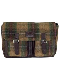 Heritage Tweed & Leather Satchel Pine