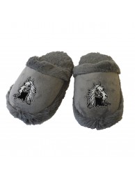 Horse Head Grey Slippers Small (child Size 7-11 Uk Or 24-29 Eur)