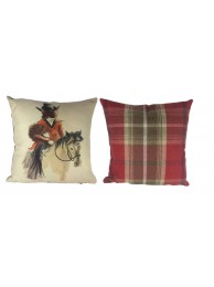 Lady Fox Cushion With Tweed Reverse