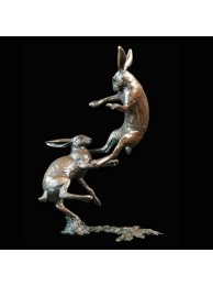 Boxing Hares Medium Bronze