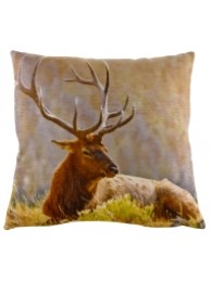 Sitting Stag Velvet Cushion