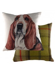 Waggydogz Bassett Hound Cushion With Tweed Reverse