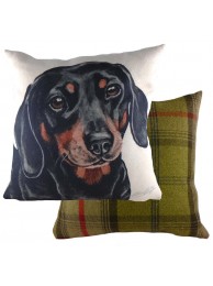 Waggydogz Dachshund Cushion With Tweed Reverse