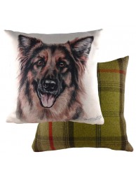 Waggydogz German Shepherd Cushion With Tweed Reverse