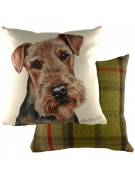 Waggydogz Airedale Cushion With Tweed Reverse