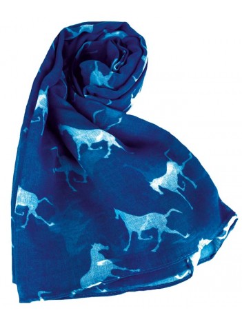 Scarf Horses Design-navy