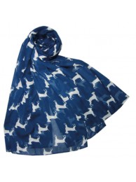Scarf Dogs Design-navy