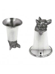 Pewter Fox Head Stirrup Cup