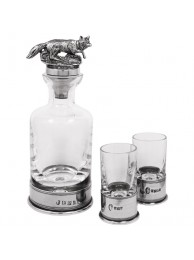 Pewter Fox Mini Decanter Set