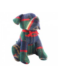 Green Check Dog Doorstop
