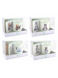 Dogs Mug| Coaster And Tray Set