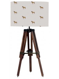 Tripod Table Lamp & Shade Horses