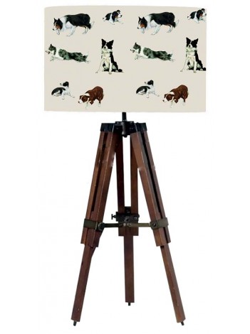 Tripod Table Lamp & Shade Border Collies