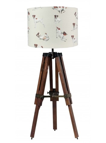Tripod Table Lamp & Shade Jack Russells
