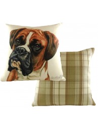 Cushion Waggydogz Boxer Boston Check