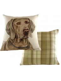 Cushion Waggydogz Weimaraner Boston Check