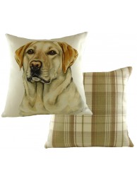 Cushion Waggydogz Golden Labrador Boston Check