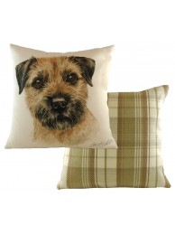 Cushion Waggydogz Border Terrier Boston Check