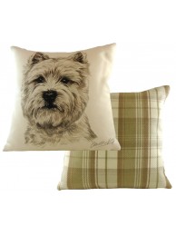 Cushion Waggydogz Westie Boston Check