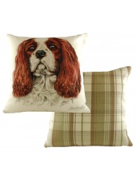 Cushion Waggydogz Cavalier King Charles Boston Check