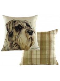 Cushion Waggydogz Schnauzer Boston Check