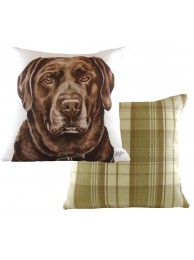 Cushion Waggydogz Chocolate Labrador Boston Check