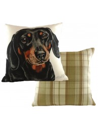 Cushion Waggydogz Dachshund Boston Check