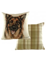 Cushion Waggydogz German Shepherd Boston Check