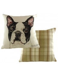 Cushion Waggydogz Boston Terrier Boston Check