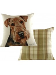 Cushion Waggydogz Airedale Terrier Boston Check