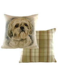 Cushion Waggydogz Shihtzu Boston Check