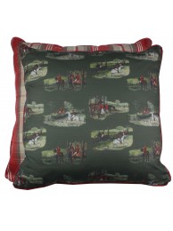 Large Hunting Print Piped Cushion