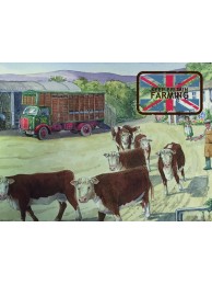 Returning Home Cattle Metal Sign