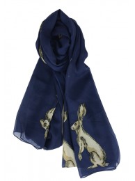 Scarf Hare Navy  from Grays Country Gifts