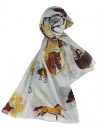 Scarf Royal Equestrian Light Grey from Grays Country Gifts
