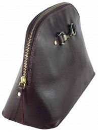 Emma Make Up Bag In Natural Leather Brown