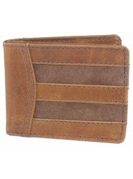 Angus Wallet In Natural Leather & Suede Tan