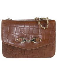 Elizabeth Evening Bag Crocodile Dark Tan