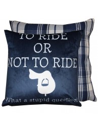 To Ride Or Not To Ride Cushion Royal Blue