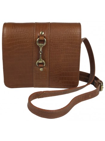 Julia Side Bag Natural Leather Croc