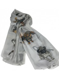 Scarf Dogs Light Grey